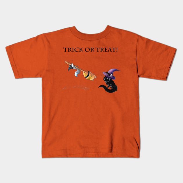 Lessons in Witchery (Trick or Treat) Kids T-Shirt by KristenOKeefeArt